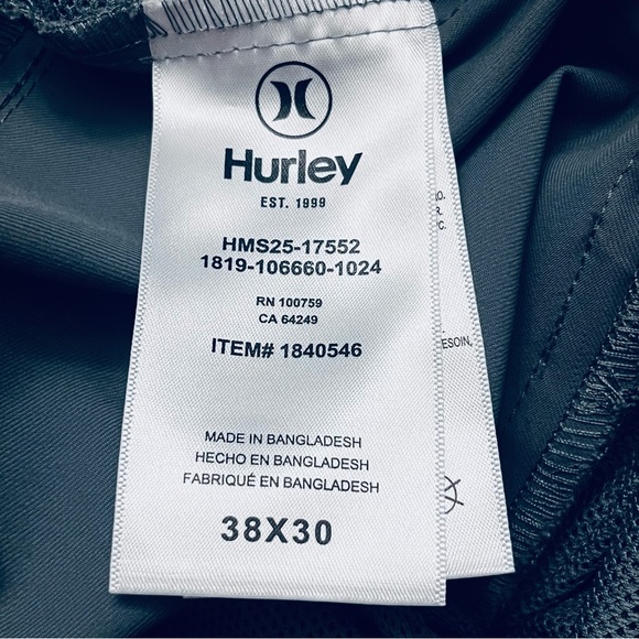 Hurley Mens Performance Stretch Pants Sz 38x30 Blueish Gray Golf - Picture 13 of 13